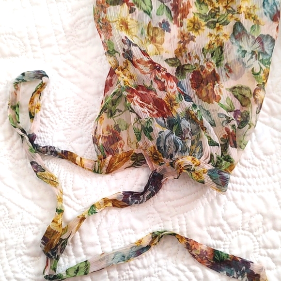 Zara Womens Floral Semi Sheer Overlay Dress /Size S - Picture 13 of 13